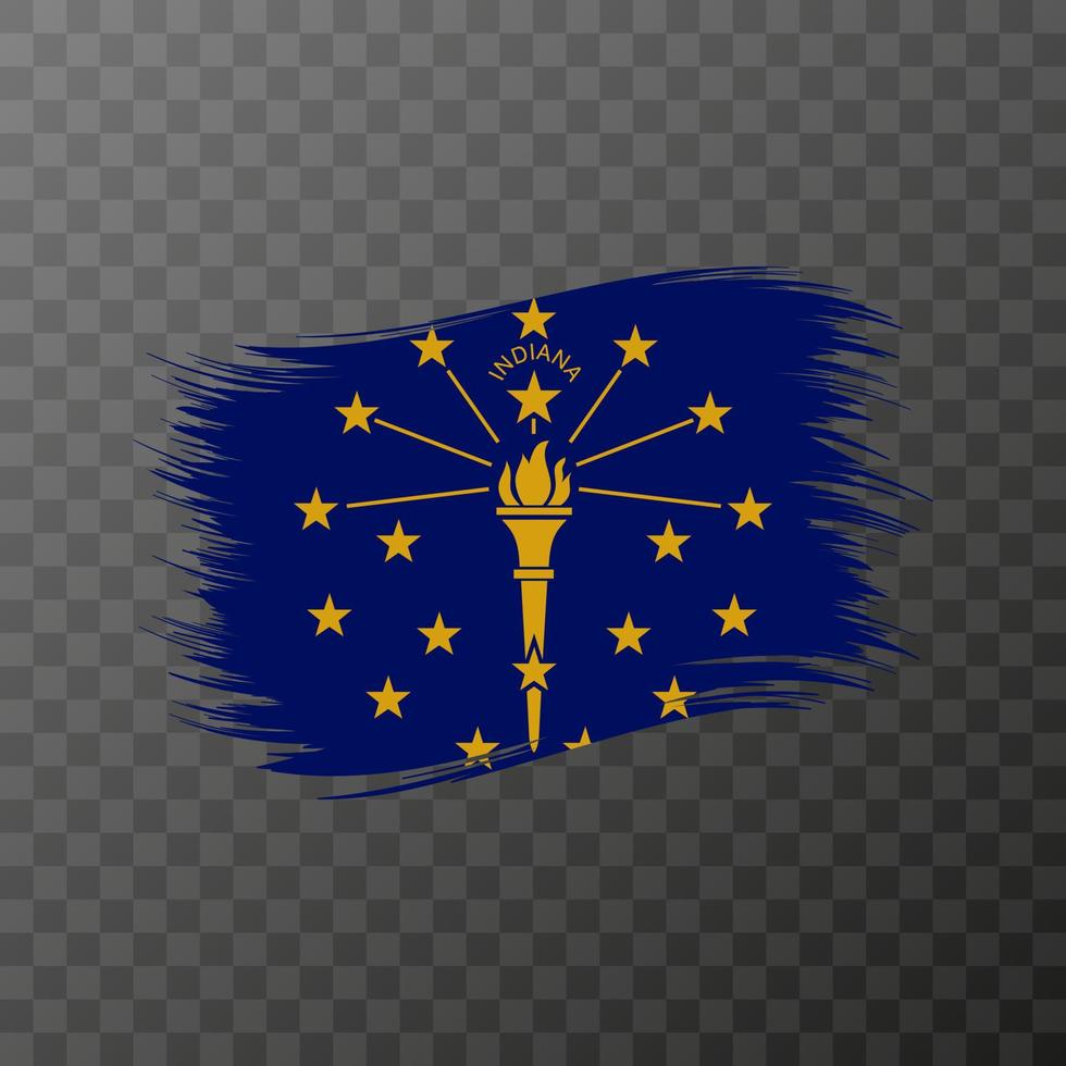 Indiana state flag in brush style on transparent background. Vector illustration.