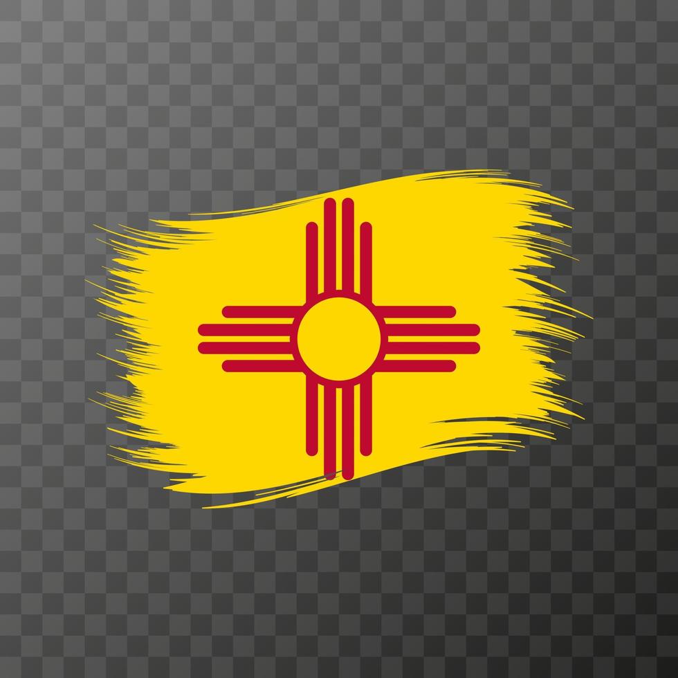 New Mexico state flag in brush style on transparent background. Vector illustration.