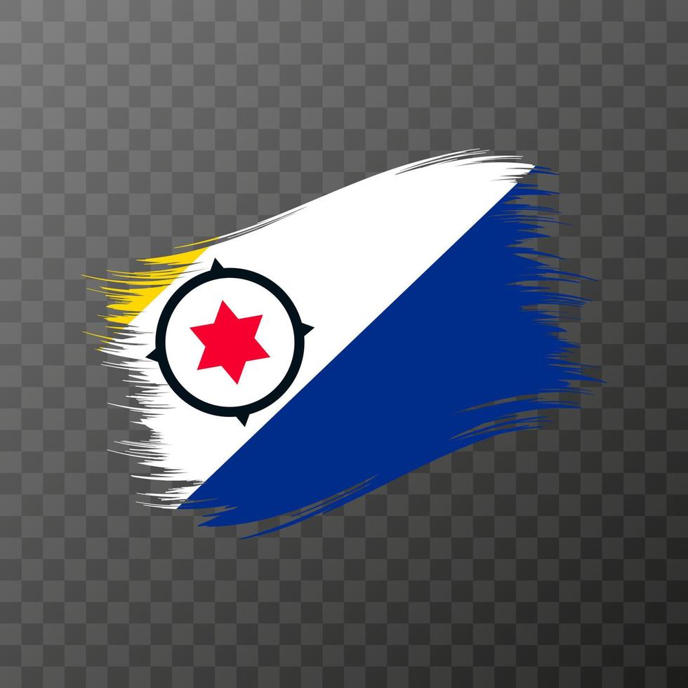 Bonaire national flag. Grunge brush stroke. Vector illustration on transparent background.