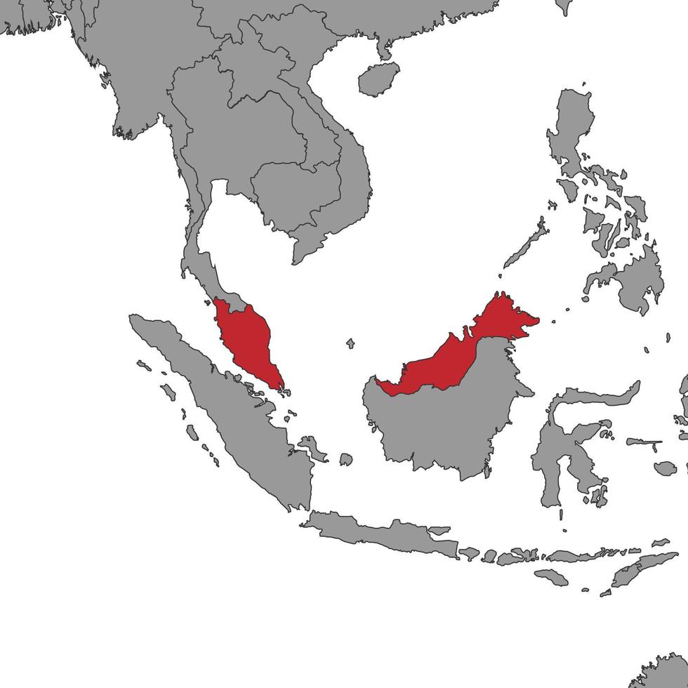Malaysia On World Map Vector Illustration 16466898 Vector Art At Vecteezy Malaysia On World Map Illustration Vector
