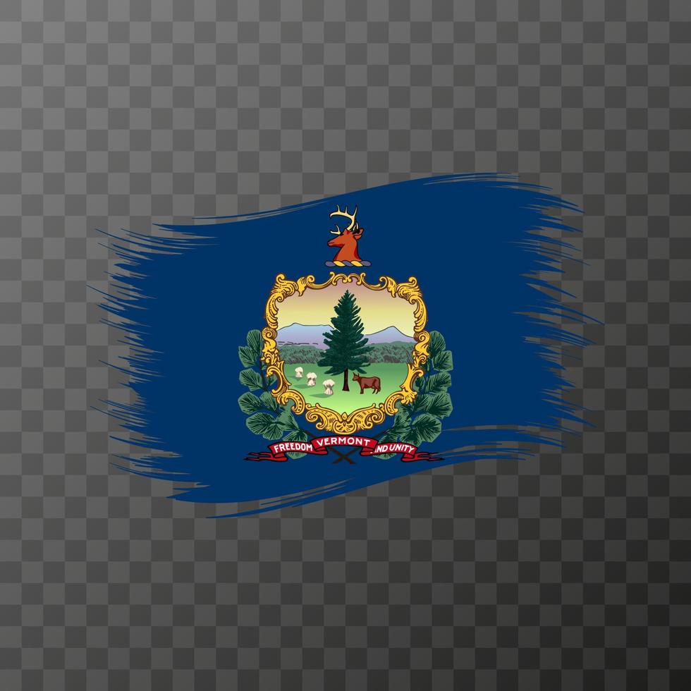 bandera del estado de vermont en estilo pincel sobre fondo transparente. ilustración vectorial vector