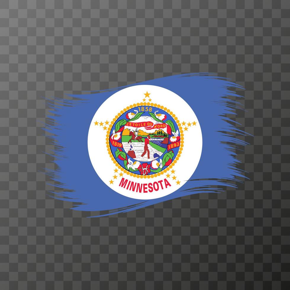 Minnesota state flag in brush style on transparent background. Vector illustration.