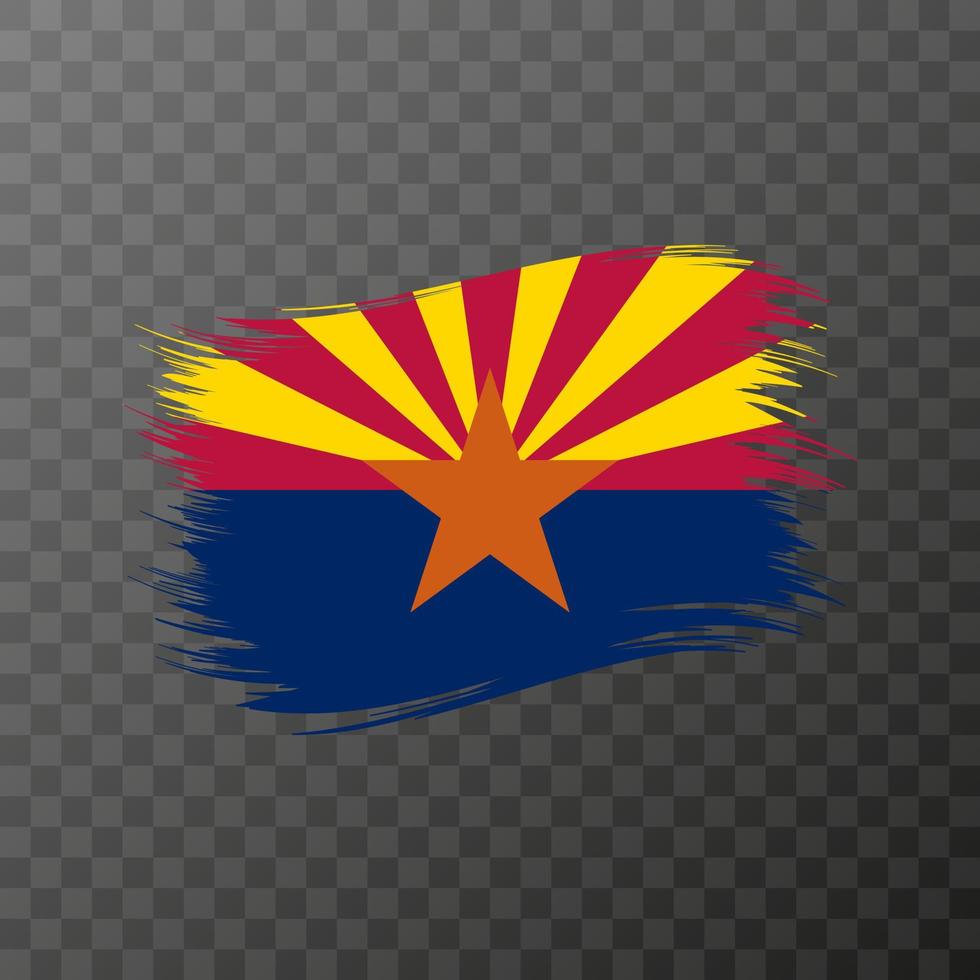 Arizona state flag in brush style on transparent background. Vector illustration.