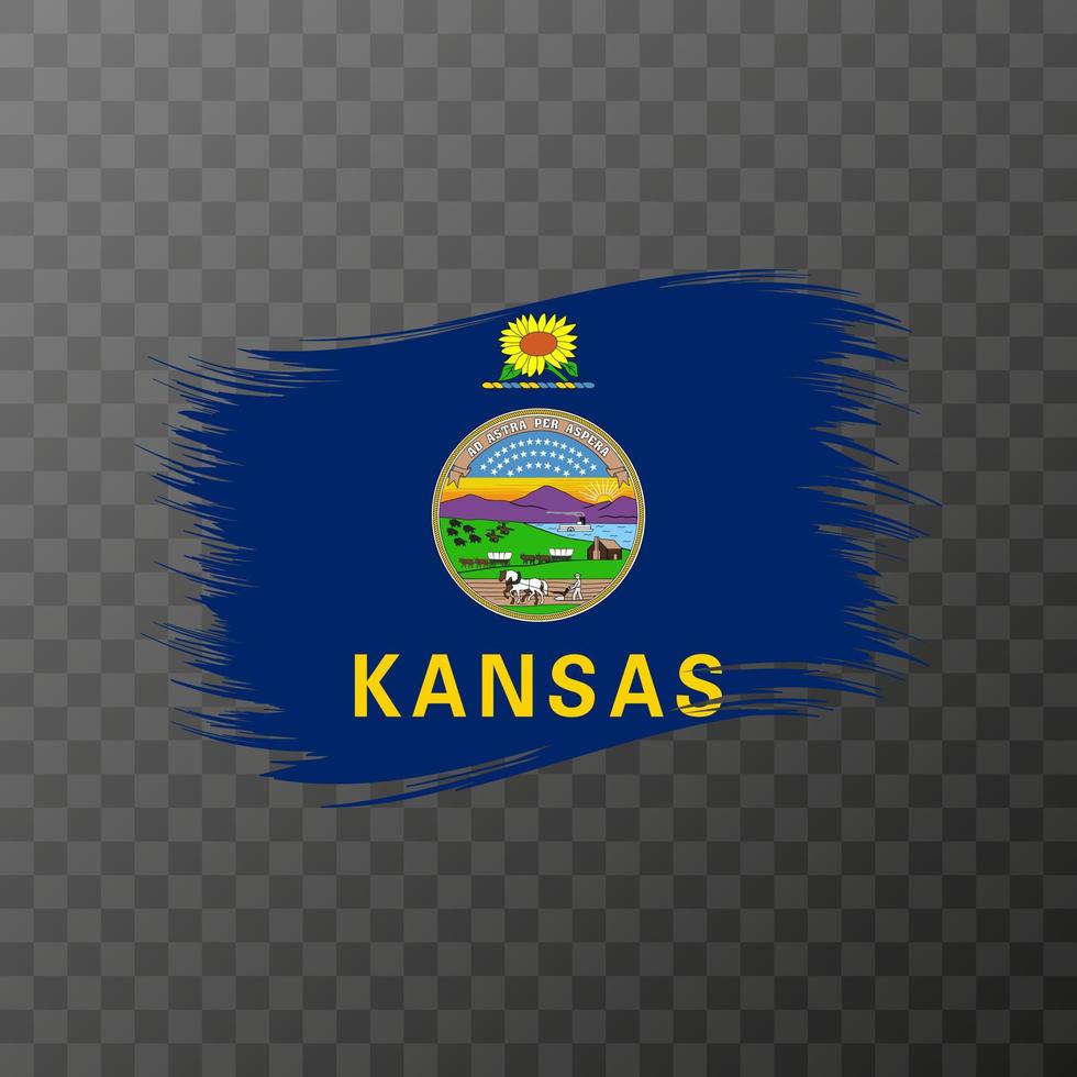 bandera del estado de kansas en estilo pincel sobre fondo transparente. ilustración vectorial vector