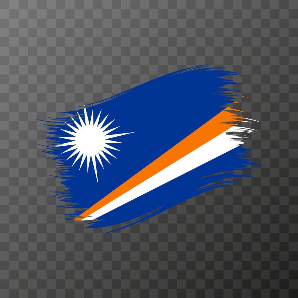 Marshall Islands national flag. Grunge brush stroke. Vector illustration on transparent background.