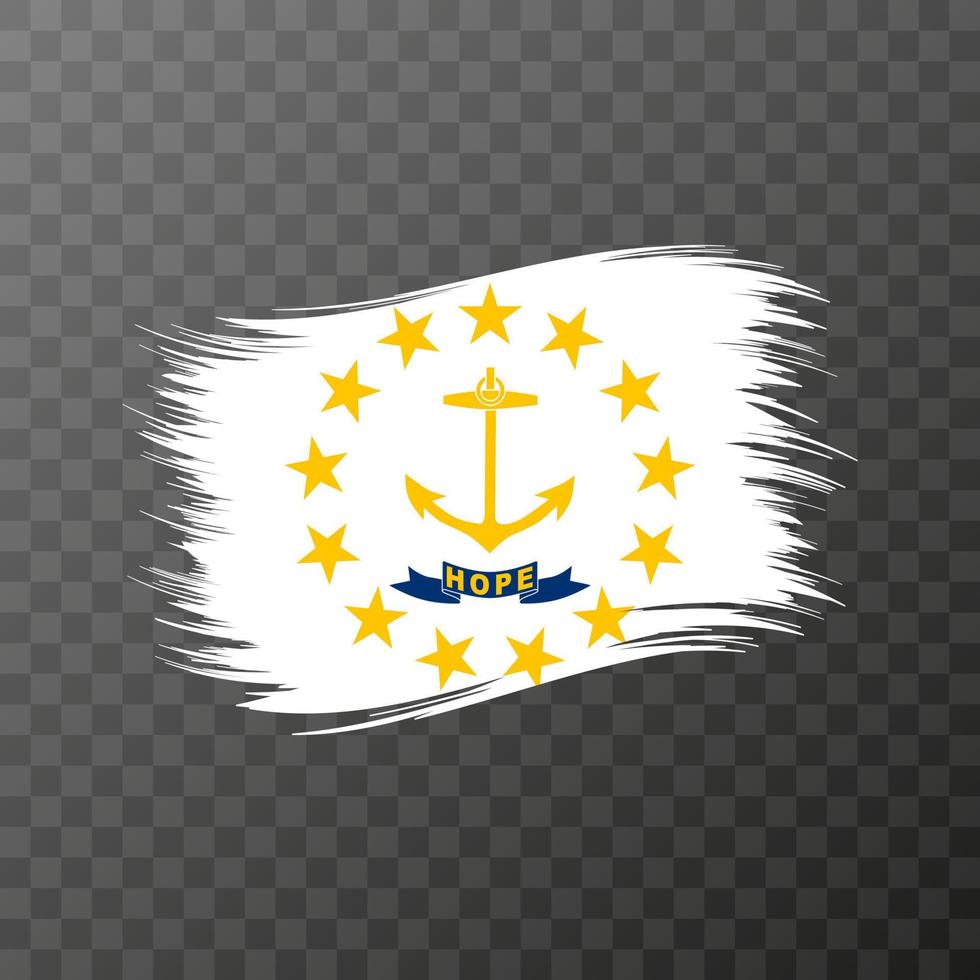 bandera del estado de rhode island en estilo pincel sobre fondo transparente. ilustración vectorial vector