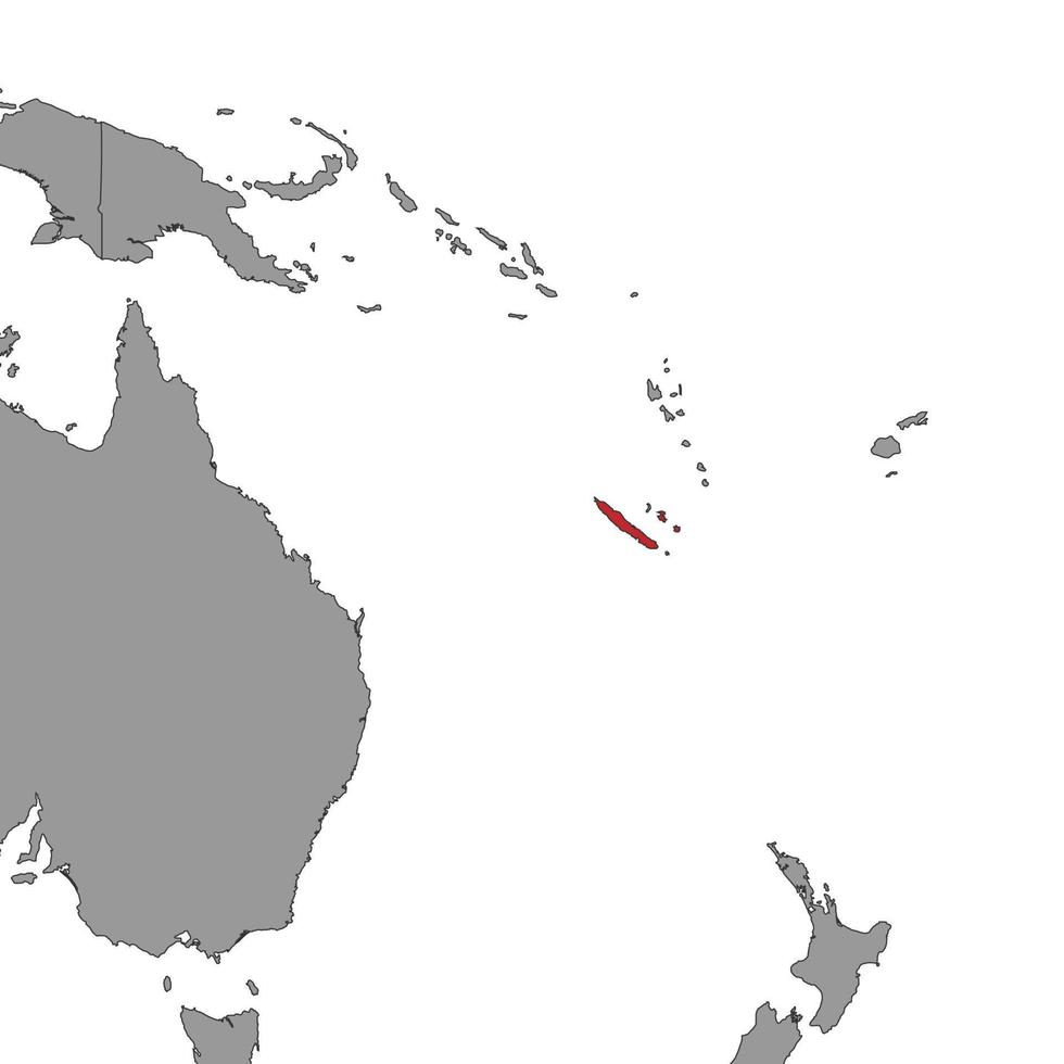 New Caledonia on world map. Vector illustration.