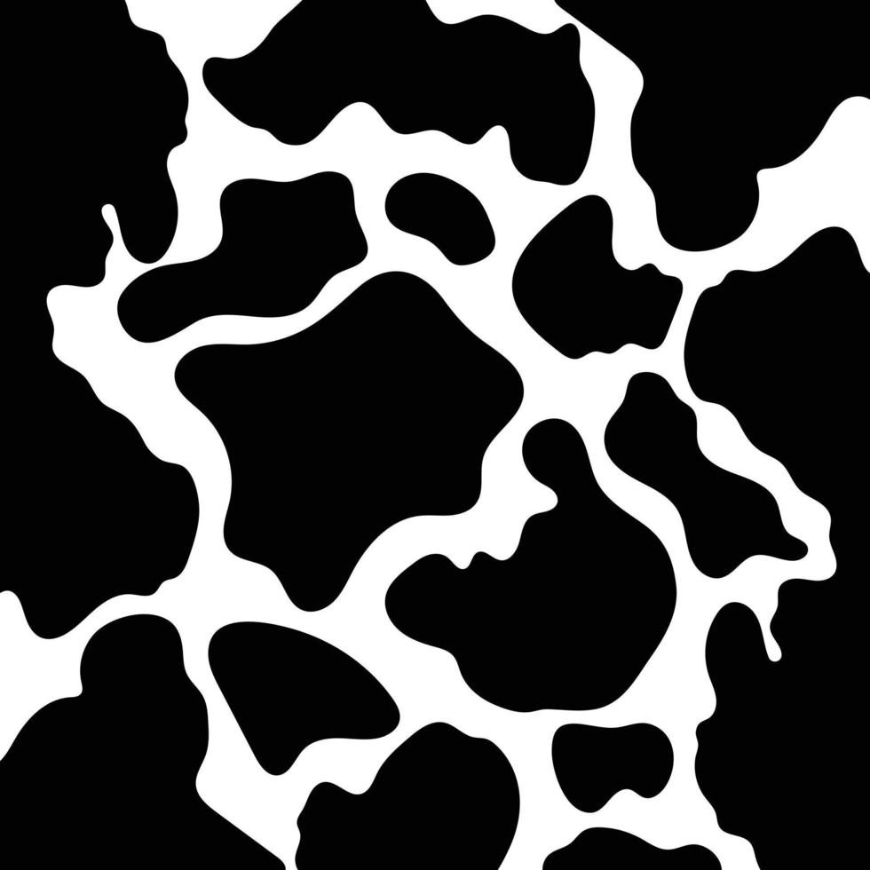 Vector black cow print pattern animal seamless. Cow skin abstract for printing, cutting, and crafts Ideal for mugs, stickers, stencils, web, cover. wall stickers, home decorate and more.