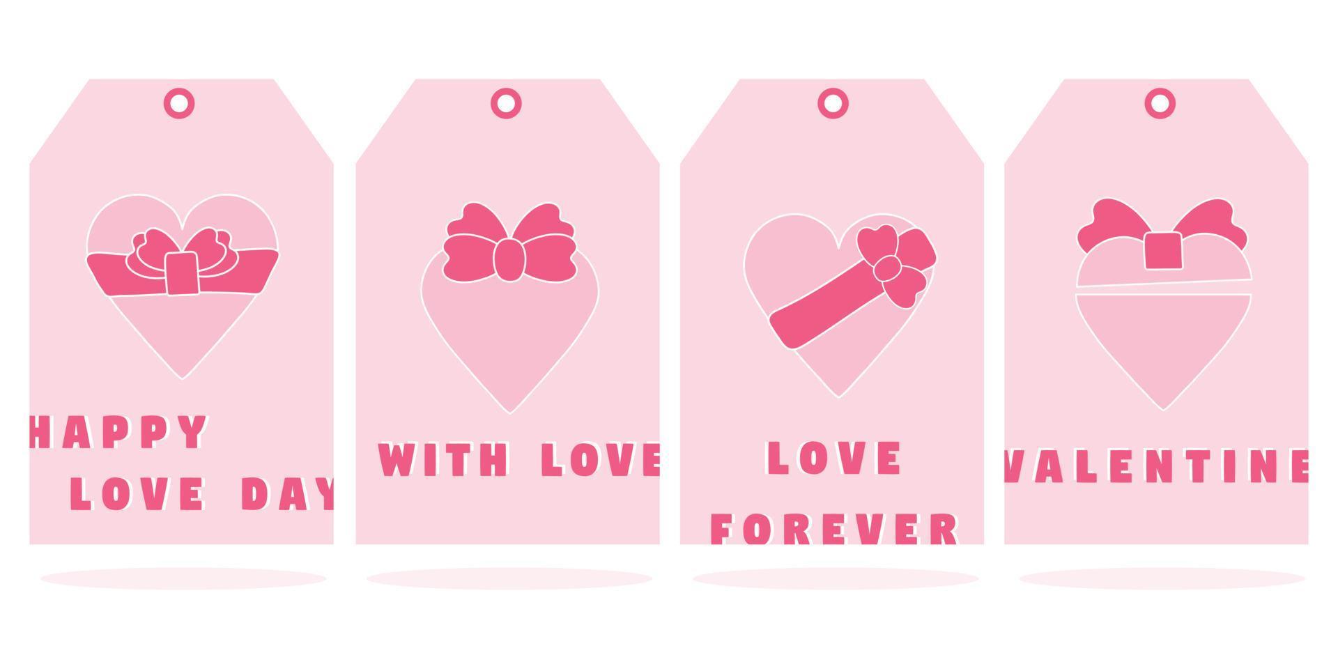 Valentine Day tags set. Valentine Day printable gift tags. vector