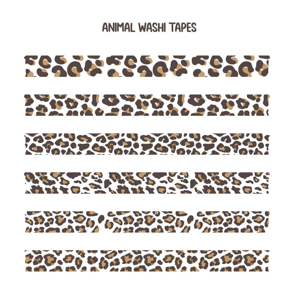Set of a decorative washi tape. Vector illustration of blue pattern washi tape.