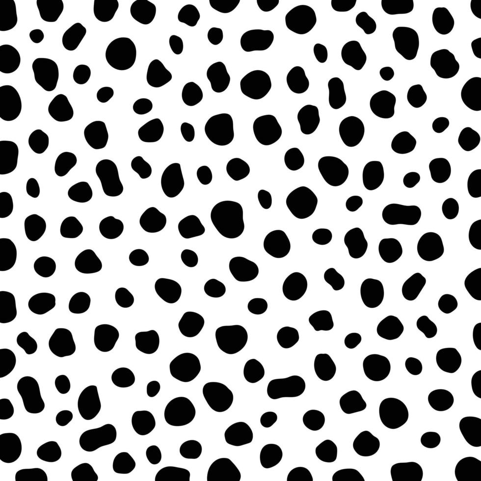 Vector black dalmatian dot sprint pattern animal seamless. Dalmatin skin abstract for printing, cutting, and crafts Ideal for stickers, web, cover, wall stickers, home decorate and more.