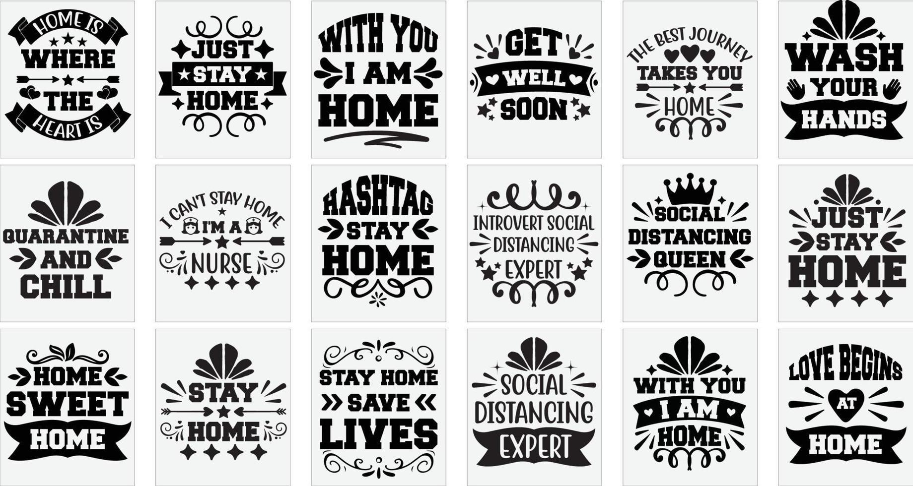 Stay Home Svg Design Bundle vector