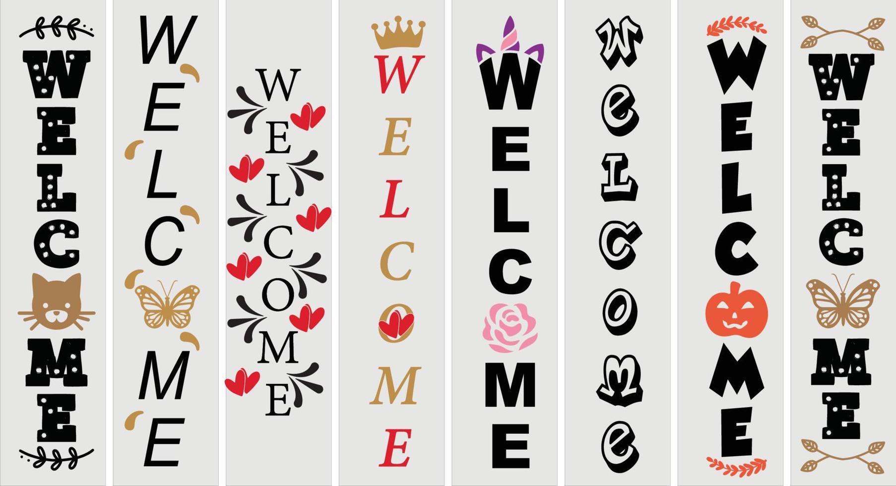 Welcome Porch Sign Svg Bundle vector