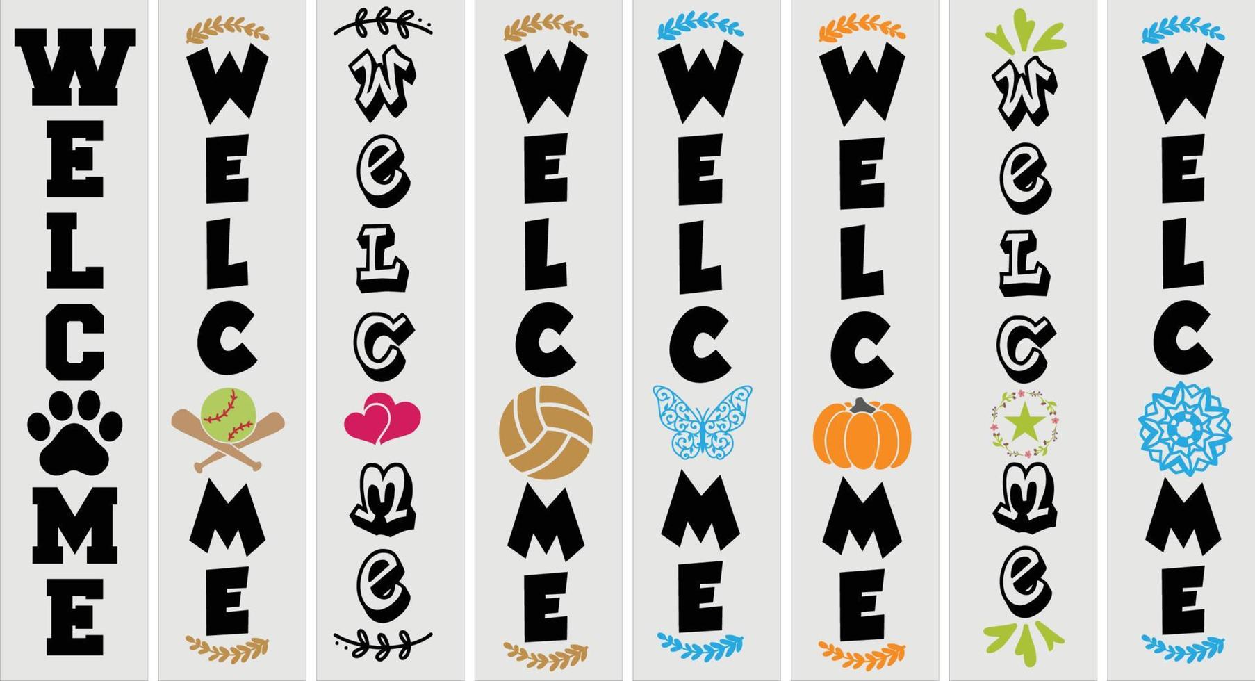 Welcome Porch Sign Svg Bundle-Vol-2 vector