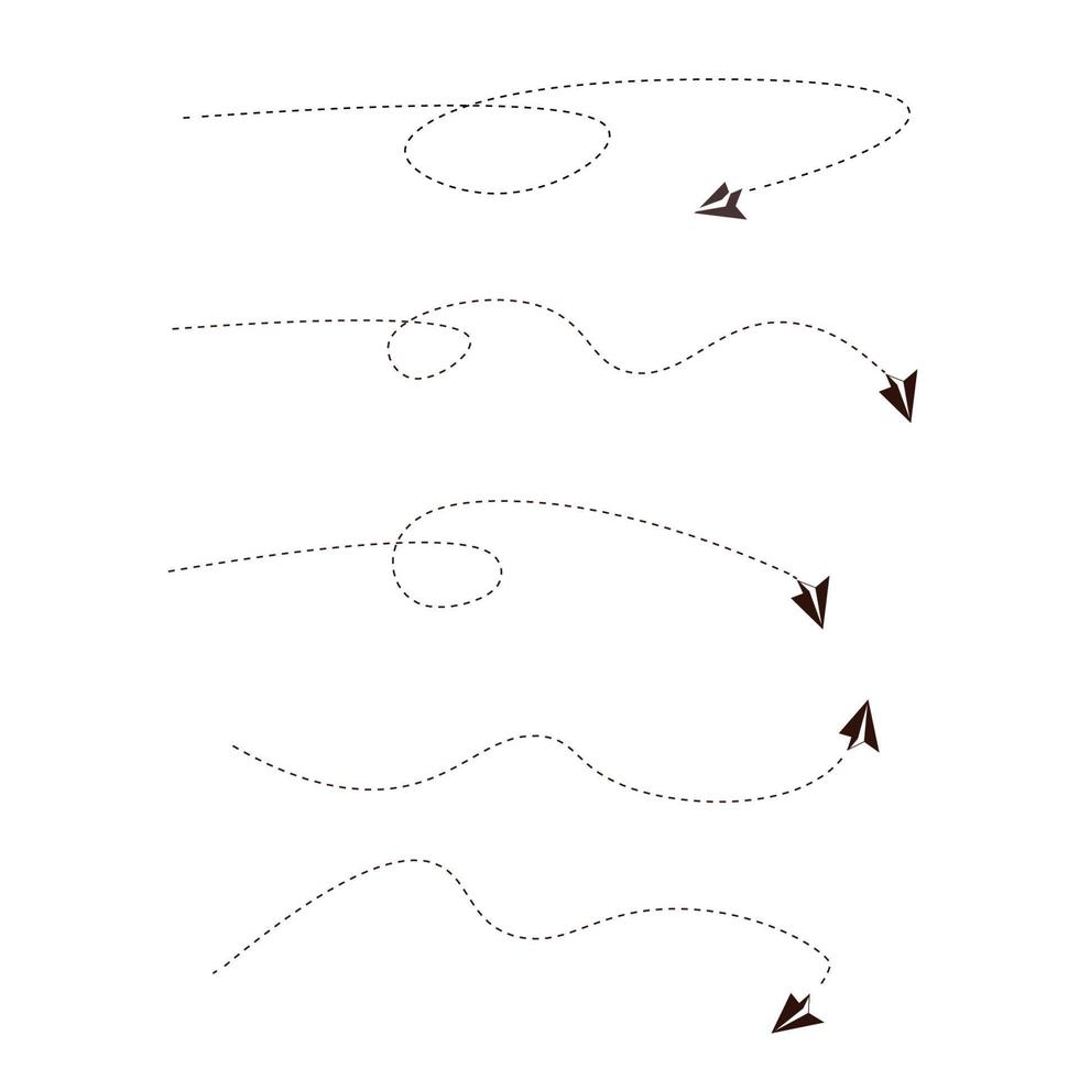 conjunto de vectores de flechas de línea discontinua