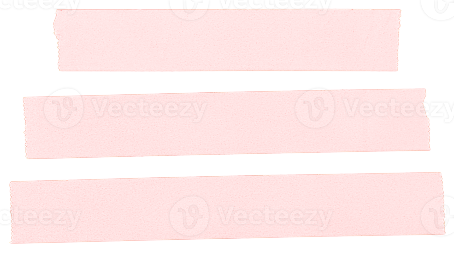 Set of blank Pink adhesive paper tape isolated on transparent background png