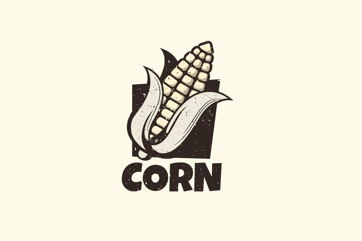 logotipo de maíz simple en estilo antiguo para cualquier negocio, especialmente para agricultura, cosecha, agricultura, etc. vector