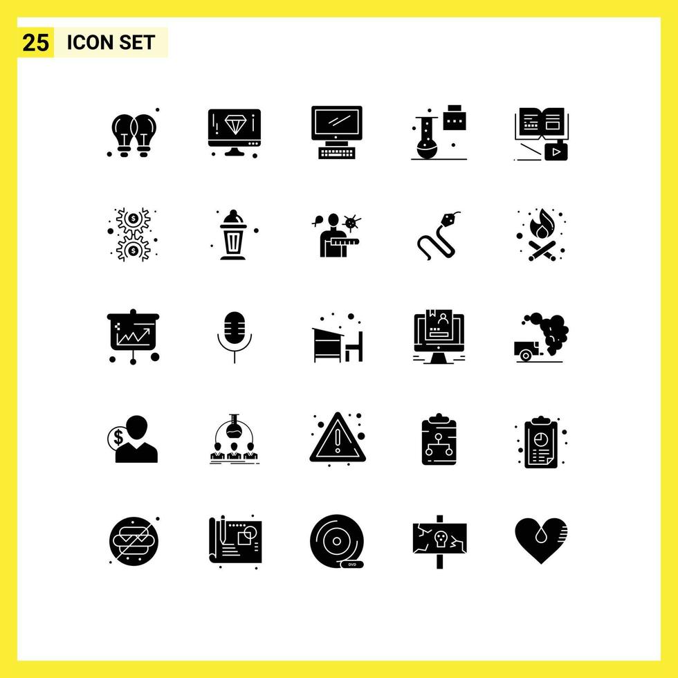 Set of 25 Modern UI Icons Symbols Signs for science folder new science concepts page expansion and innovation imac Editable Vector Design Elements