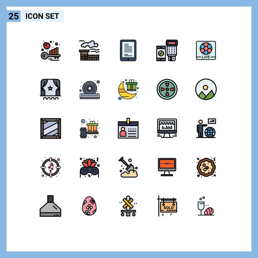 Stock Vector Icon Pack of 25 Line Signs and Symbols for screen live coding scan payment Editable Vector Design Elements