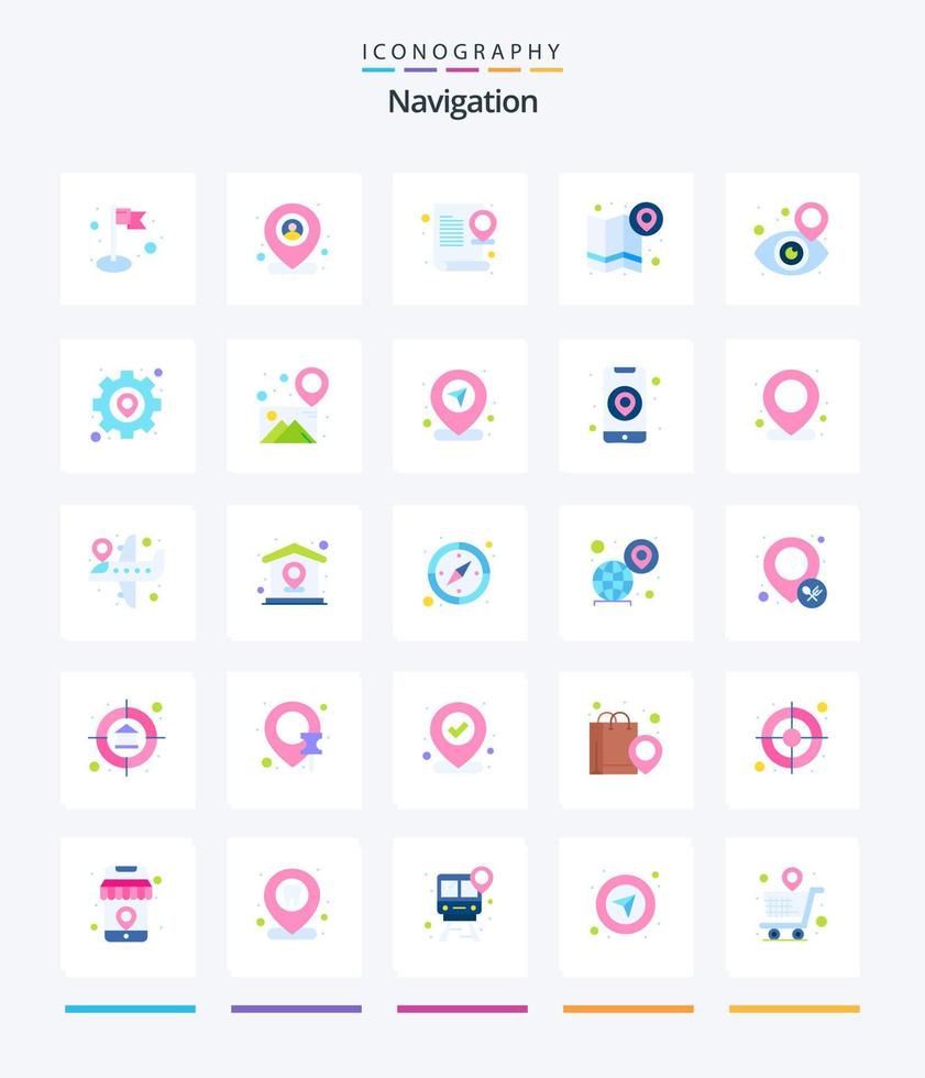 Creative Navigation 25 Flat icon pack  Such As location. navigation. map. direction. map vector