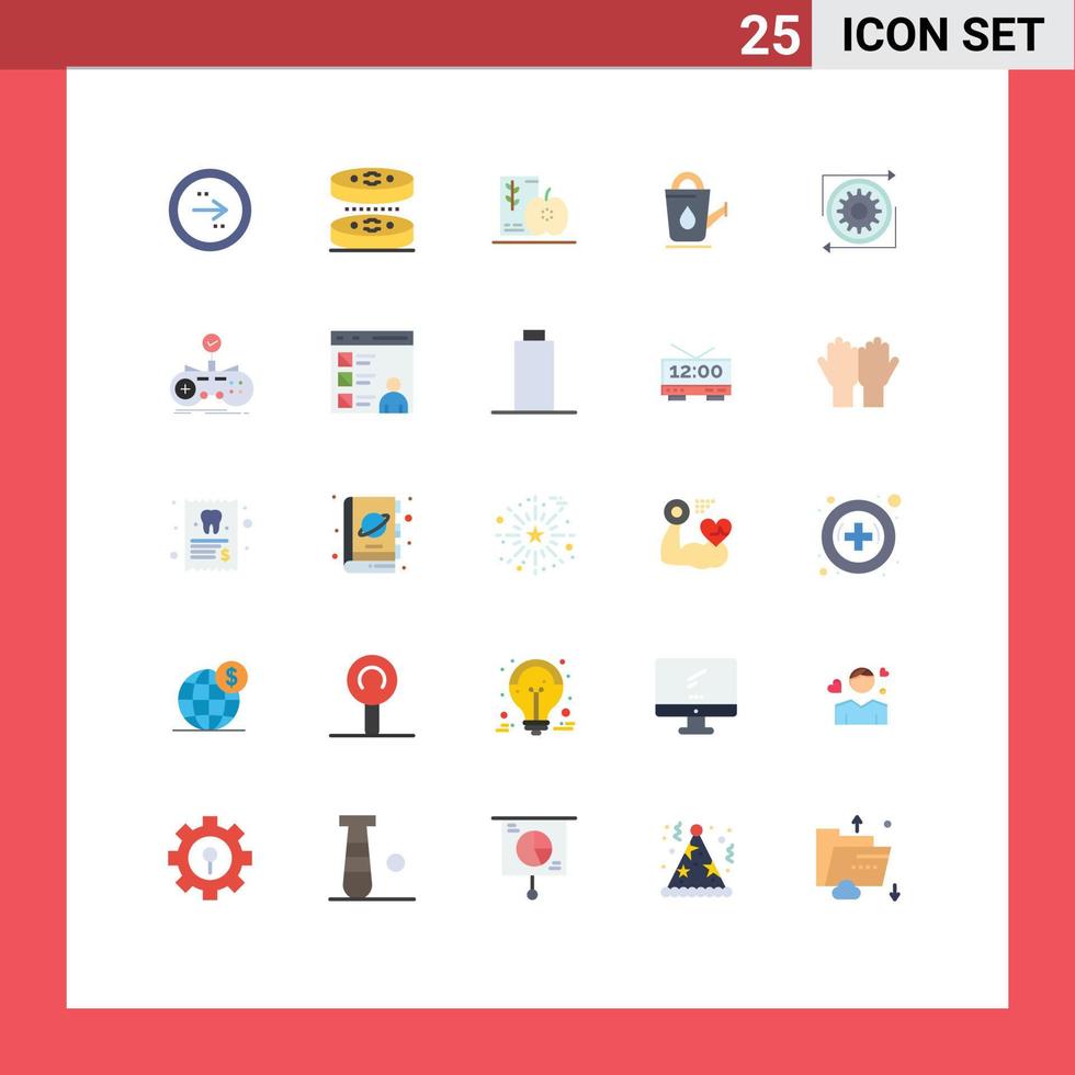 25 Universal Flat Color Signs Symbols of water bathroom science bath fruits Editable Vector Design Elements
