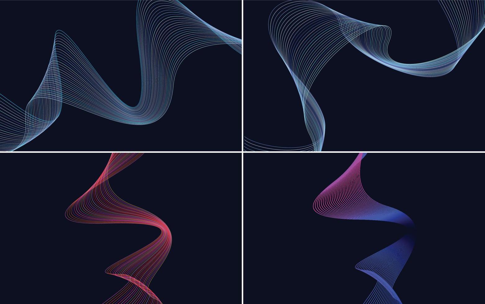 Collection of geometric minimal lines pattern set vector