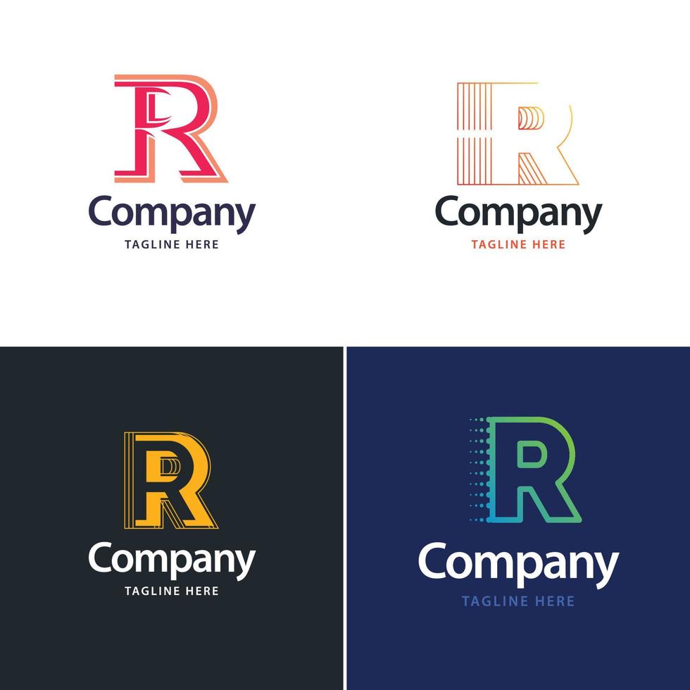 letra r diseño de paquete de logotipos grandes diseño de logotipos modernos y creativos para su negocio vector