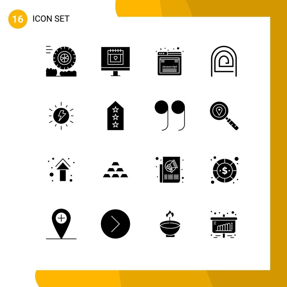 Stock Vector Icon Pack of 16 Line Signs and Symbols for solar reader development pattern fingerprint Editable Vector Design Elements