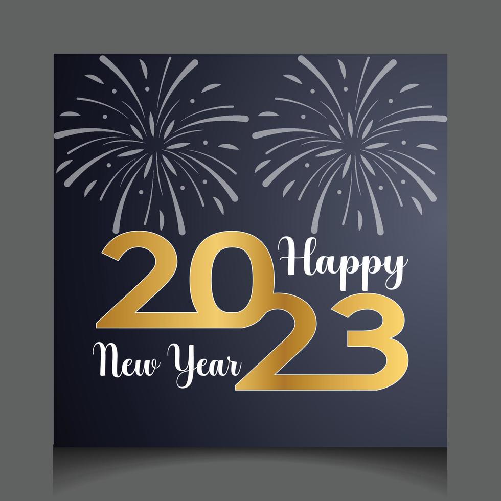 feliz año nuevo 2023 diseño vectorial plantilla de redes sociales vector