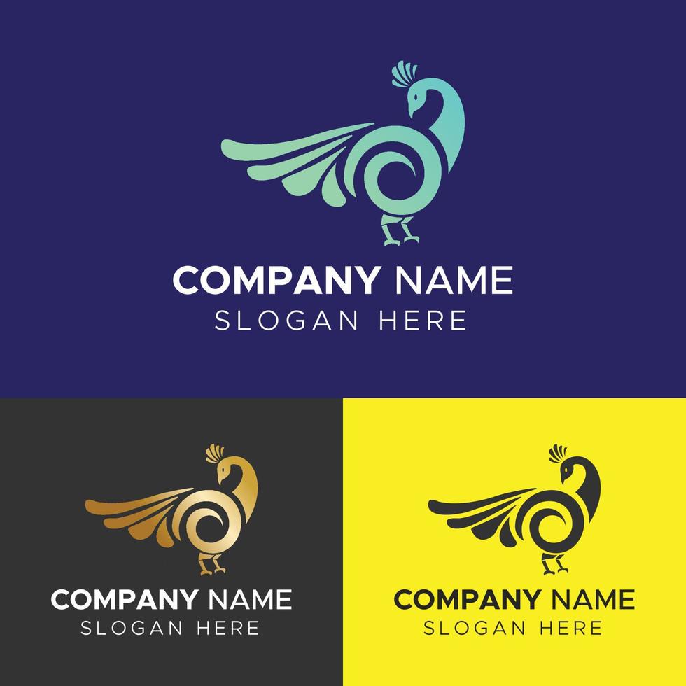 peacock logo design vector template