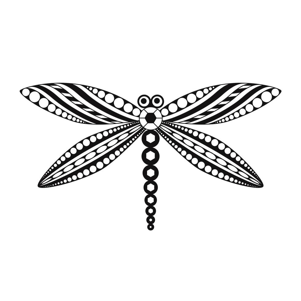 Stencil abstract clip art dragonfly. Insect ink vector