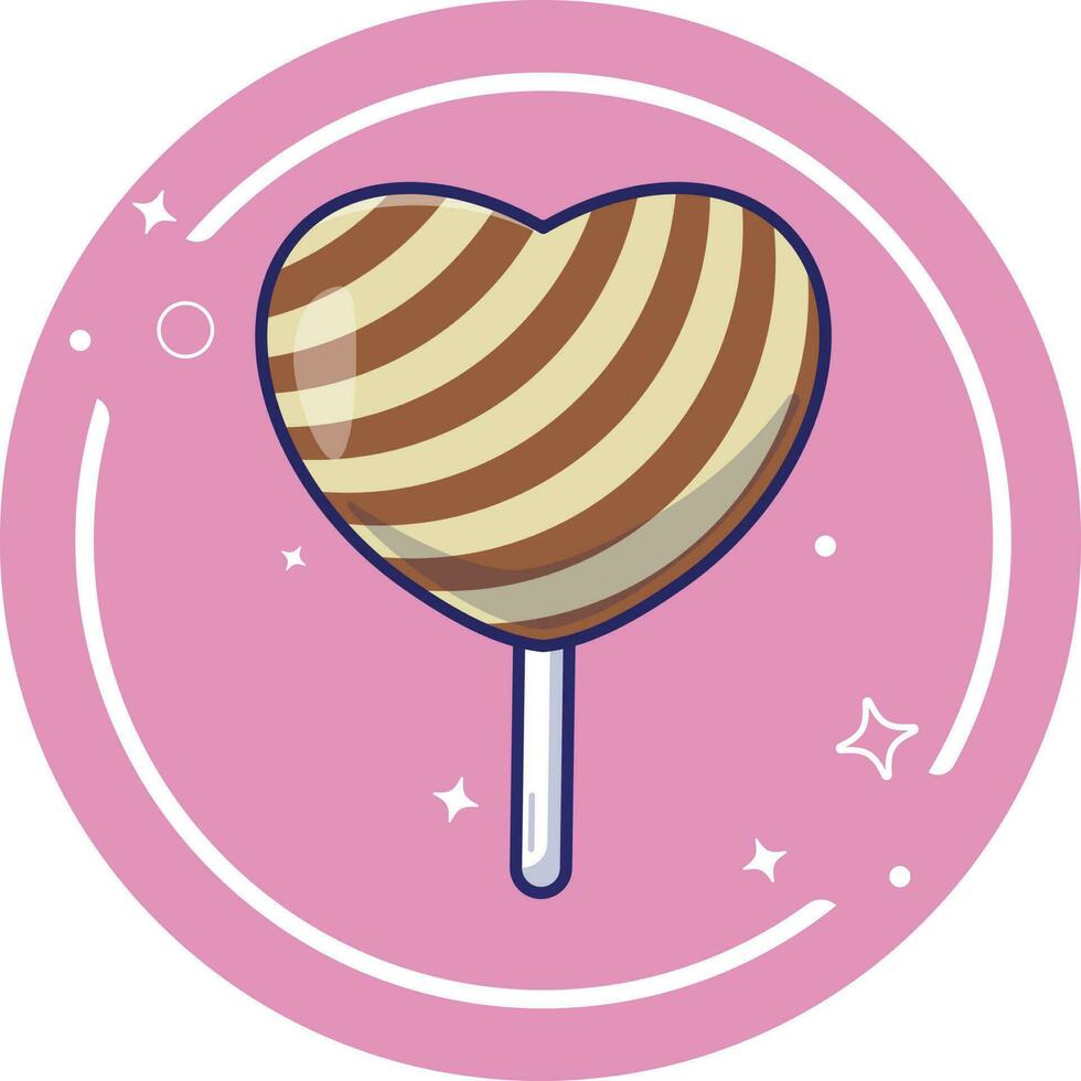 ilustración de dibujos animados de deliciosos dulces en forma de corazón de chocolate. concepto de comida de san valentin vector