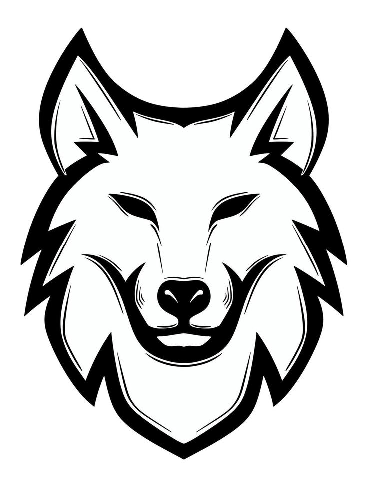 Illustrated logo of wolf vector