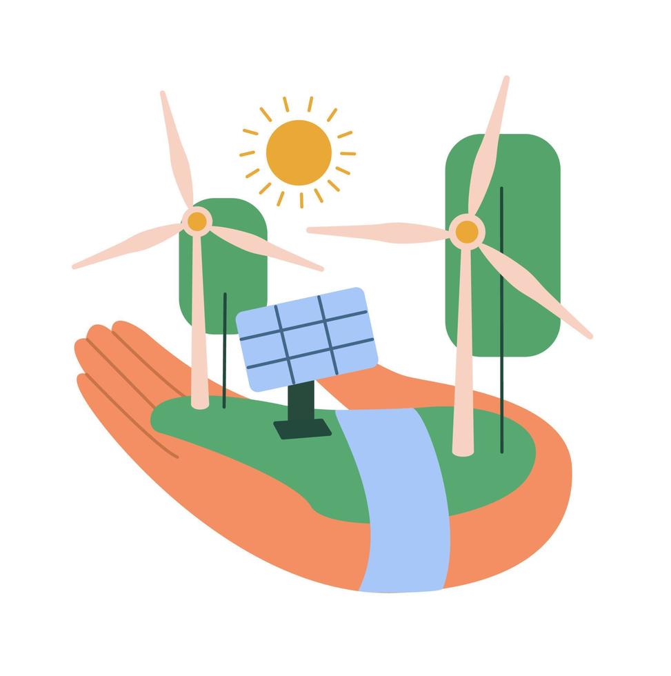 Save the planet and energy concept vector