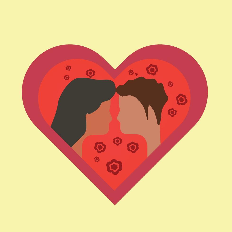 pareja en la ilustración de vector de amor. adecuado para la decoración de pancartas de san valentín