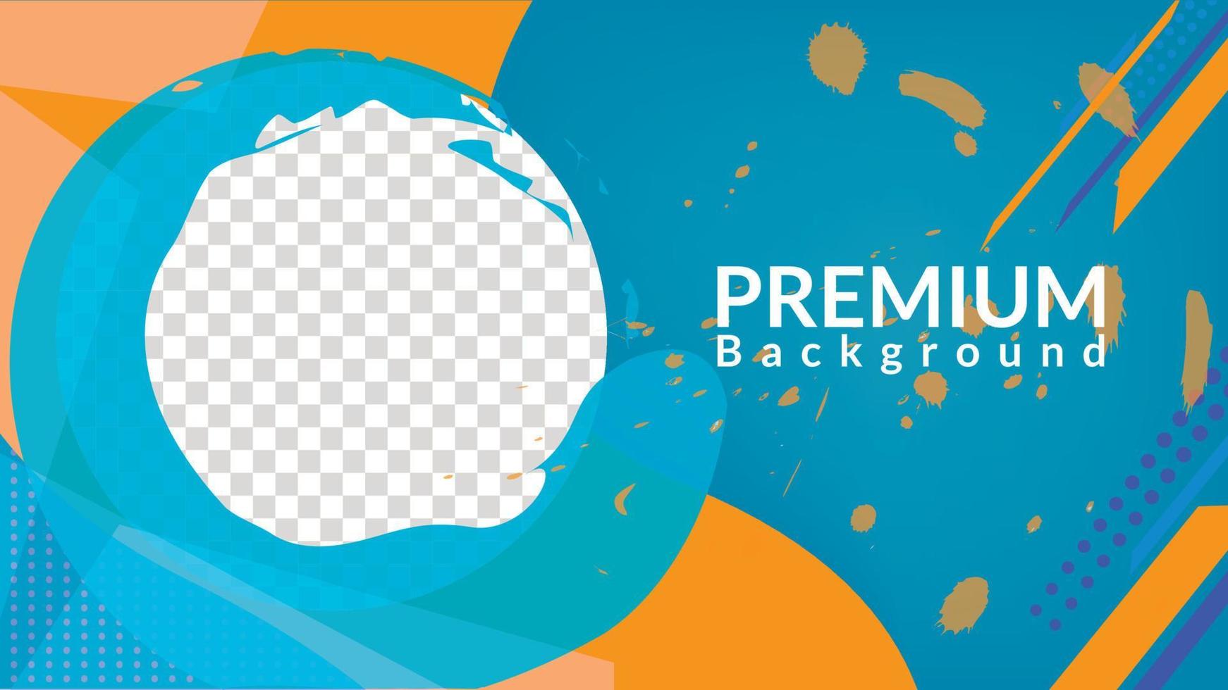 Modern Background template with image space in blue and orange color. splash paint design concept perfect for website page vector
