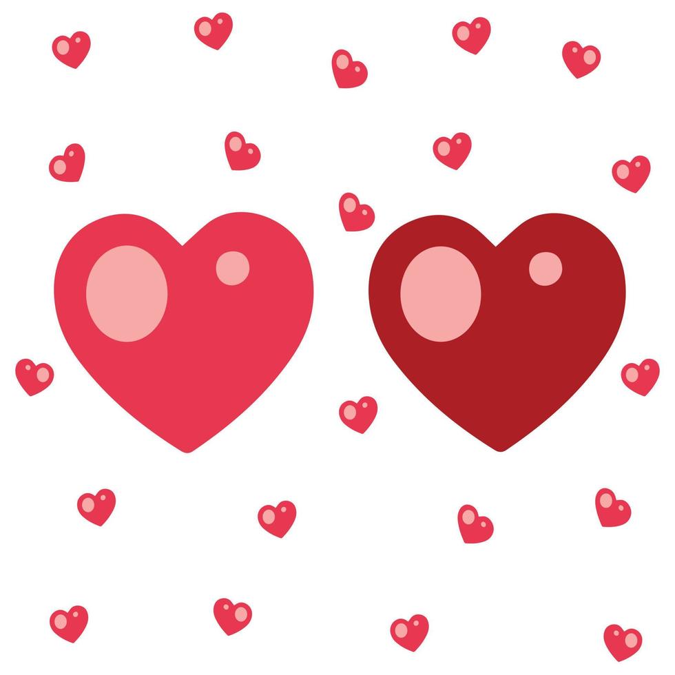 red and pink heart vector icon illustration design template