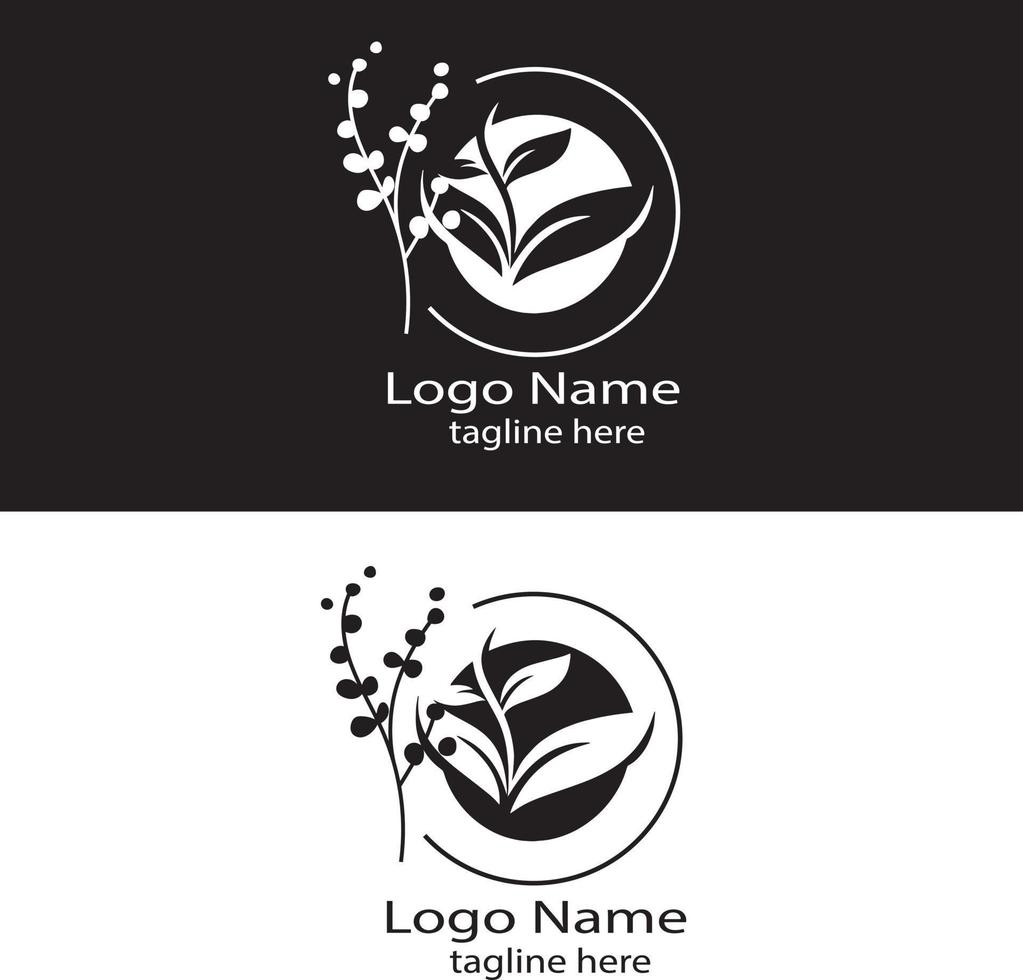 seed nature botany herbal logo vector