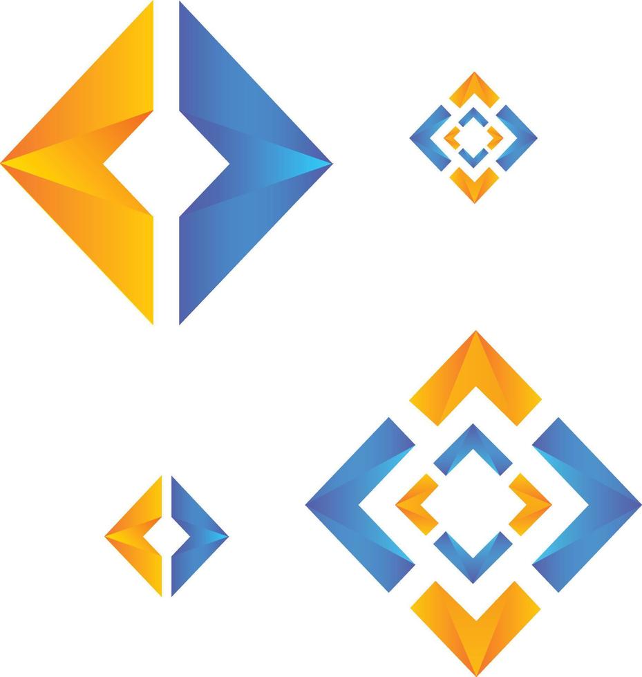 Business finance logo icon, square shape icon vector template design