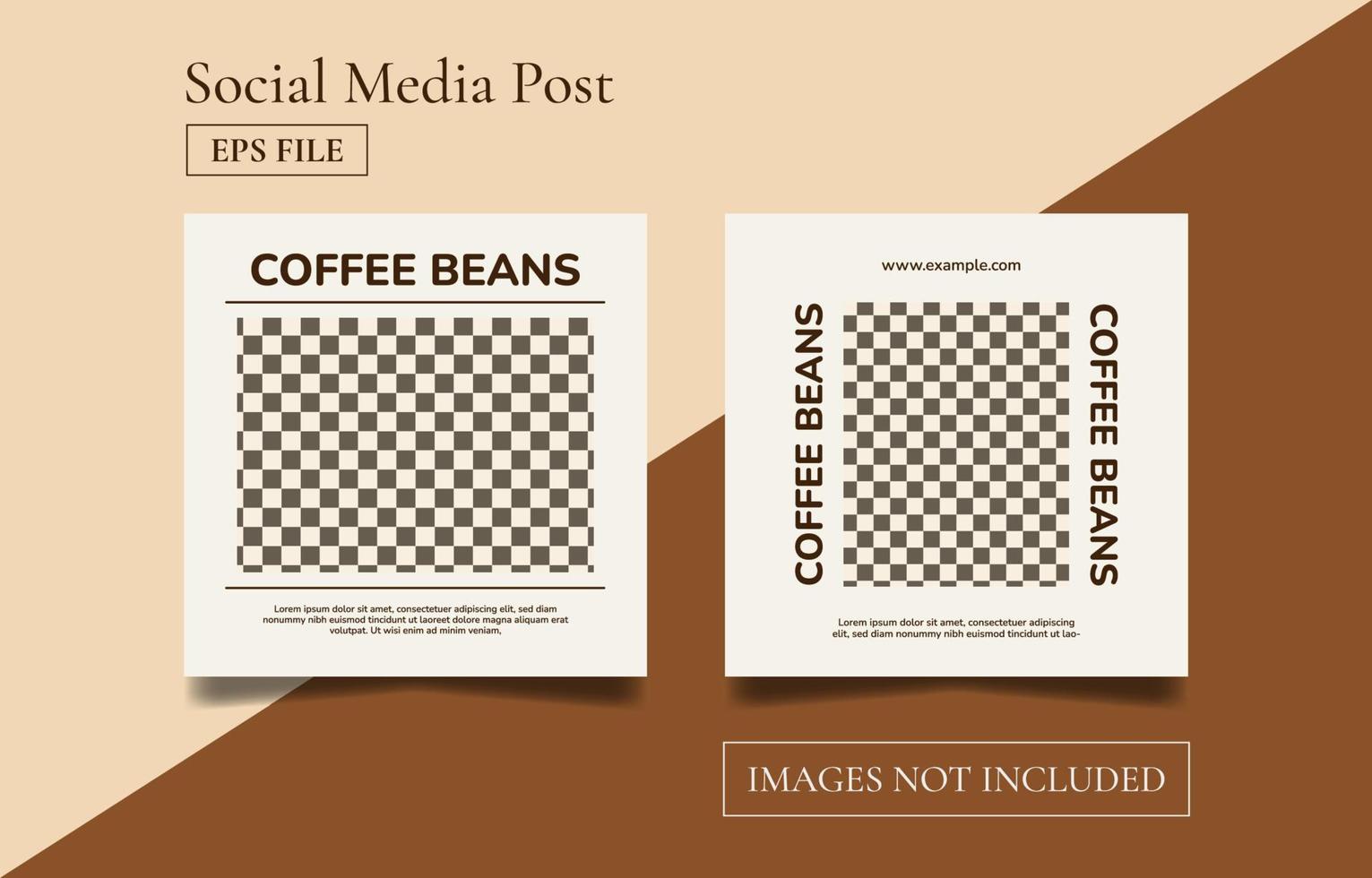 plantillas de redes sociales de granos de café vector