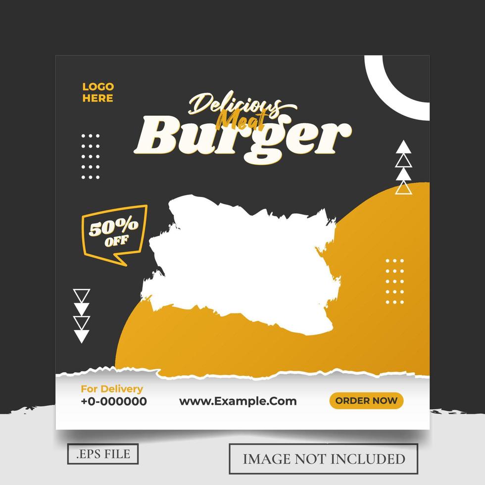 Delicious Burger Social Media Templates vector