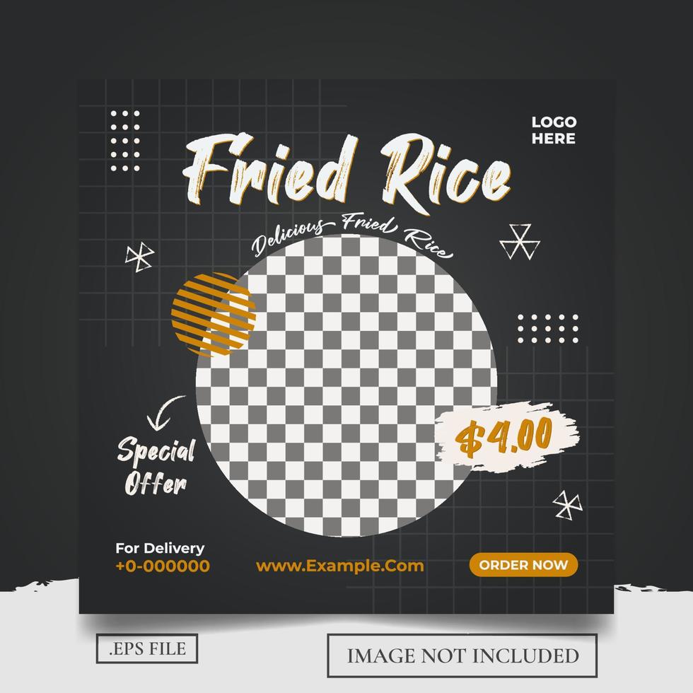 Delicious Food Menu Social Media Post Template vector