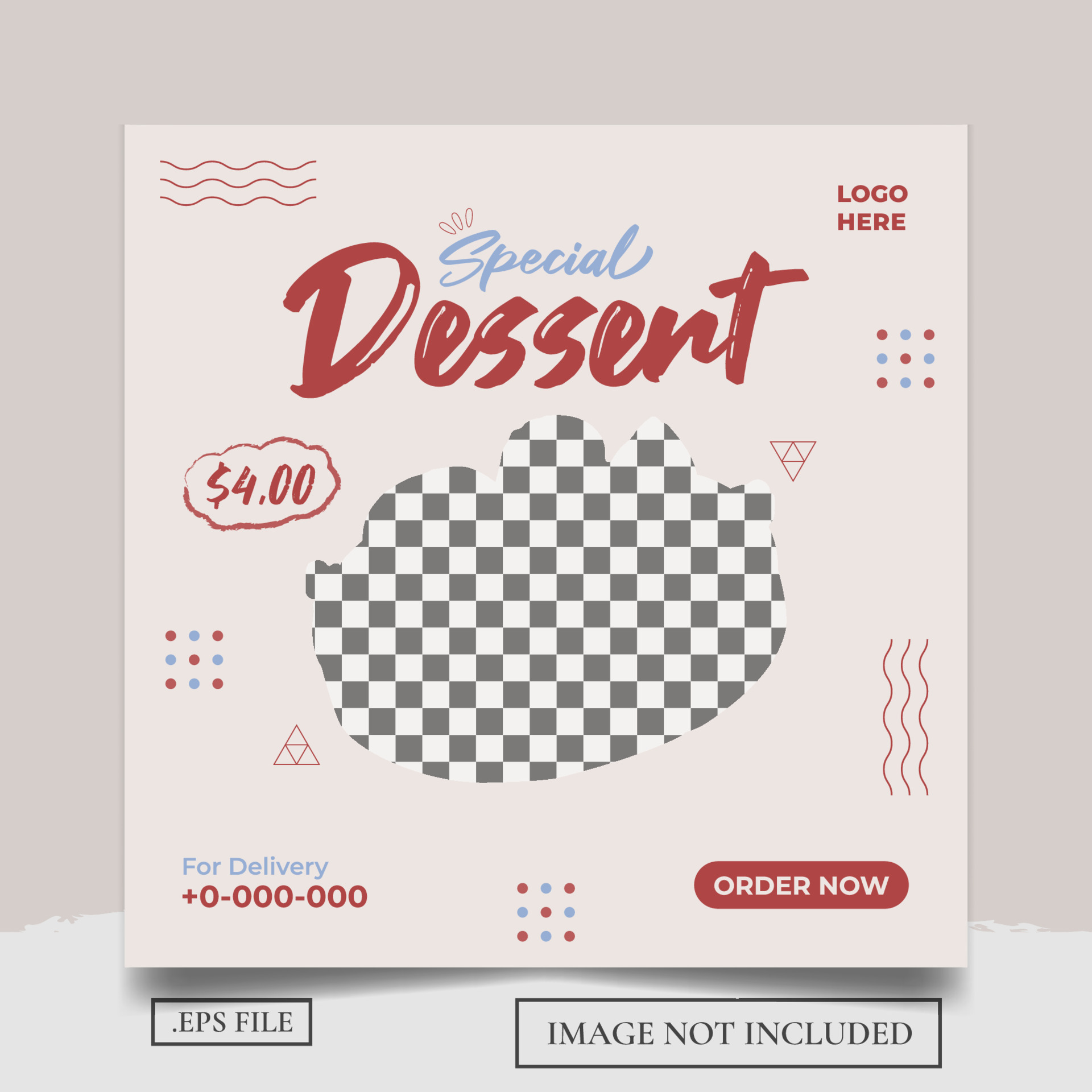 Special Dessert Social Media Templates 16469292 Vector Art at Vecteezy