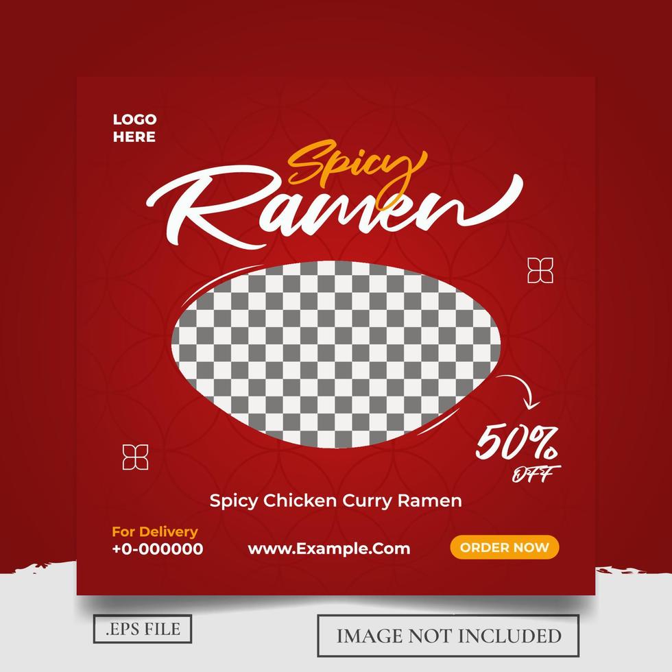 Spicy Ramen Social Media Templates vector