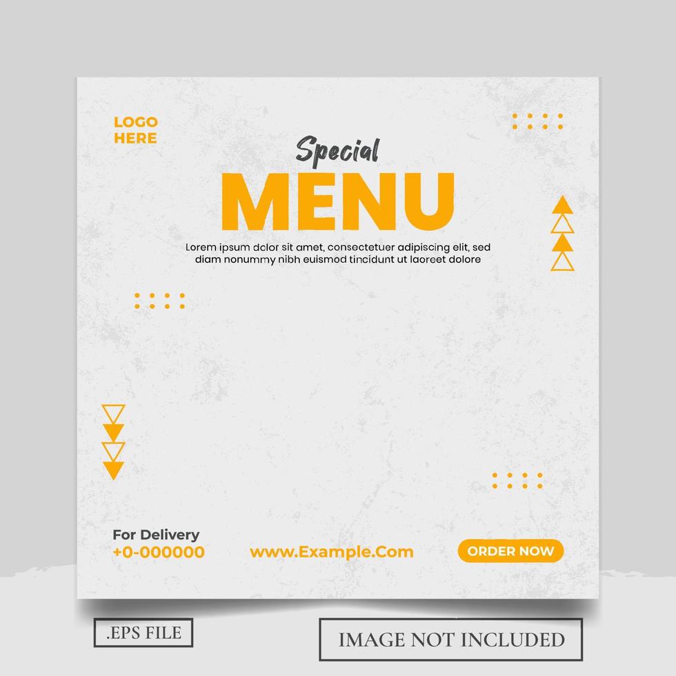 Delicious Food Menu Social Media Post Template vector