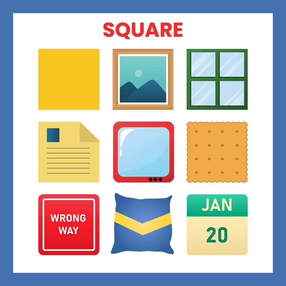 Learning square shape for children vector