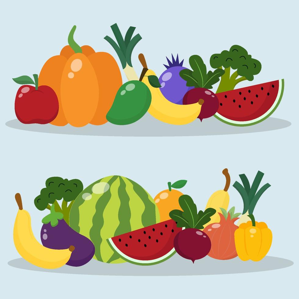 conjunto de ilustración de vector de fruta