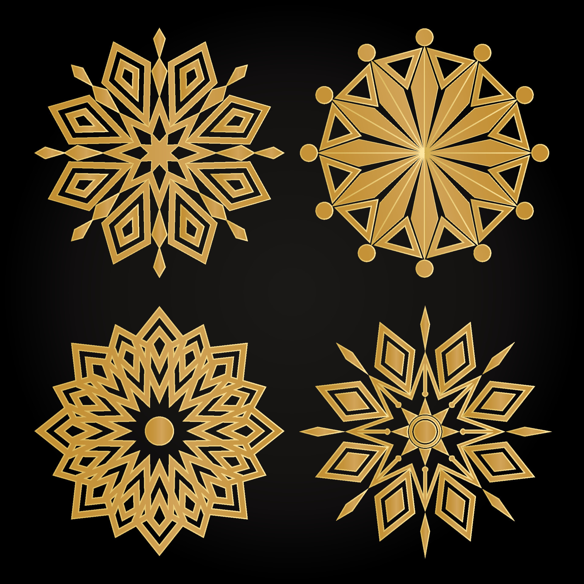 Set of gold mandala vector 16469466 Vector Art at Vecteezy