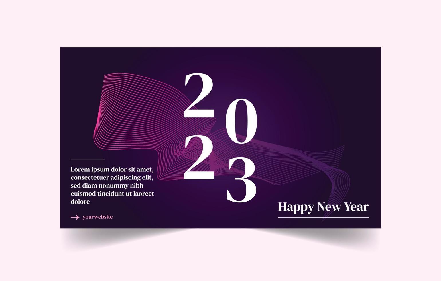 Happy New Year 2023 web banner for B vector