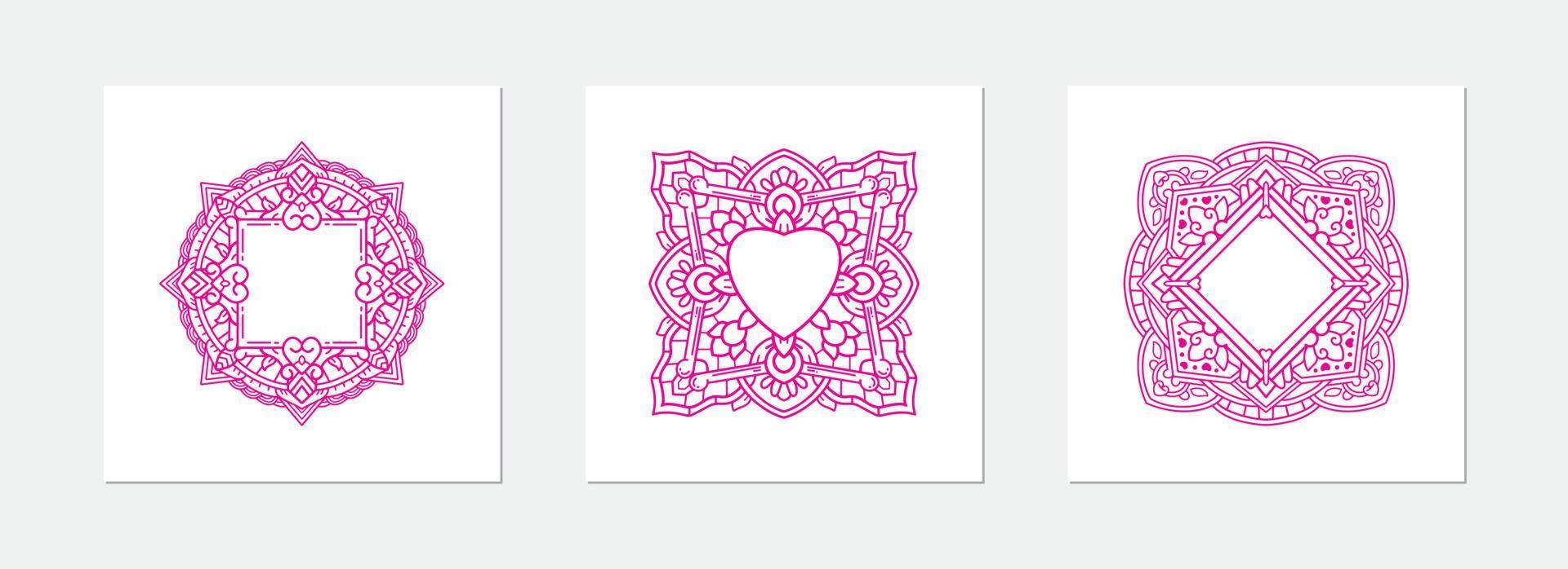 Mandala Heart Theme with photo space vector
